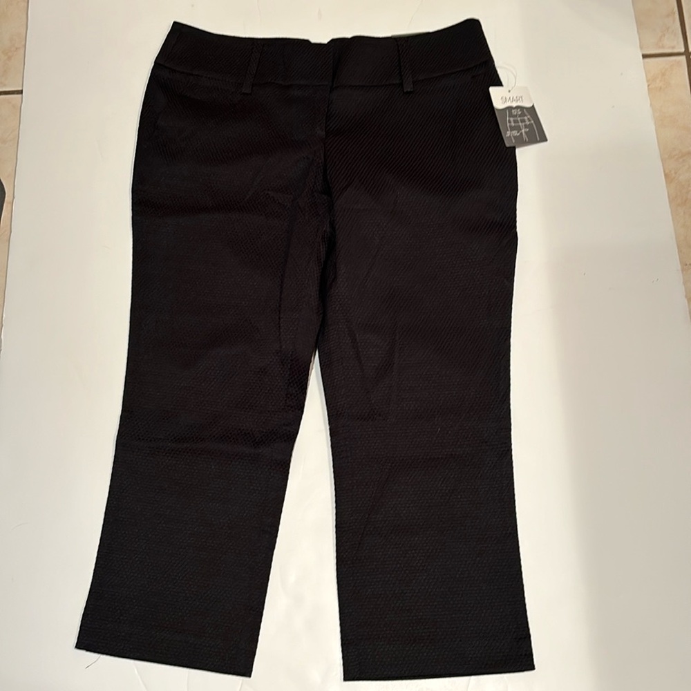 NWT MAURICES smart Capri 7/8 black dressy work pants